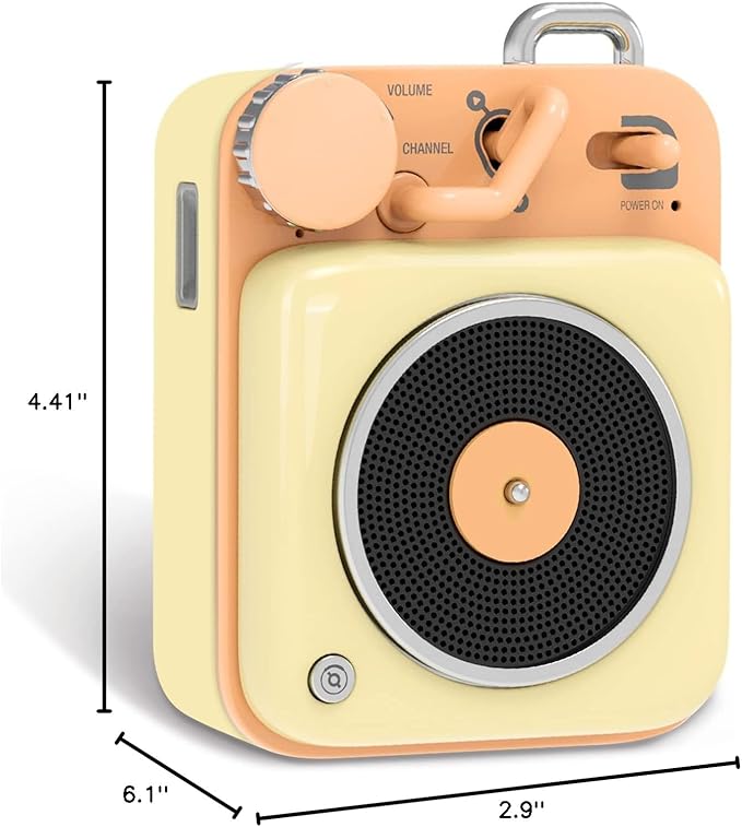MUZEN Mini Bluetooth Speaker, Button Small Cute Portable Metal Retro Wireless Speaker with Loud Volume Great Sound and Portable Lanyard & Gift Bag for Office Classic Vintage Decor