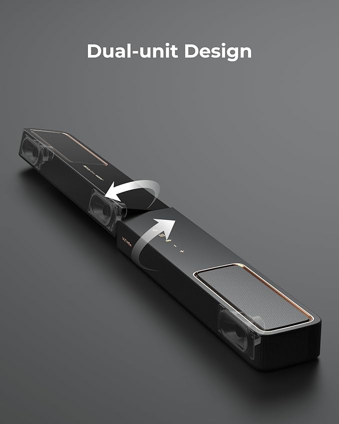 ULTIMEA 5.1.2ch Sound Bar with Dolby Atmos, Surround Sound System for TV with 2 Surround Speakers, Sound Bar for Smart TV, Soundbar with Subwoofer for Home Theater, BT 5.4, HDMI eARC, Skywave F40