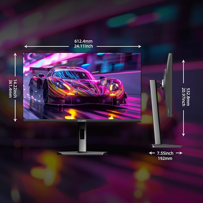 27 Inch QHD 2560 x 1440 Gaming Monitor, 180Hz (Up to 200Hz),1ms GTG, Fast IPS, DCI-P3 93%, High Brightness 450cd/㎡, G-Sync & FreeSync, Tilt Stand, DP/HDMI, 144Hz 2K Monitor