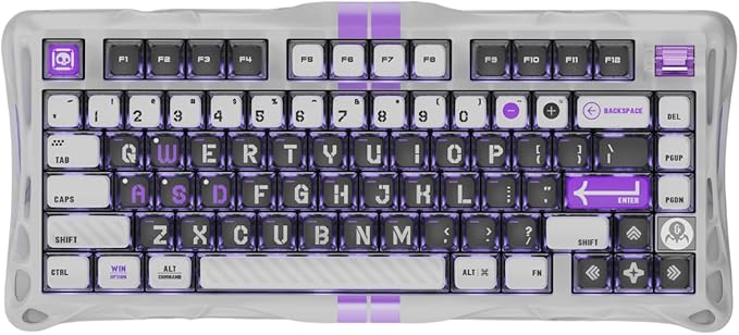 GravaStar Mercury V75 HE Keyboard – 75% Hall‑Effect Magnetic‑Switch Gaming Keyboard, 79‑Key, 8000 Hz Polling, 0.005RT, Wired USB-C, RGB Backlit, Adjustable Actuation, Semi‑Aluminum Chassis -Mecha Gray