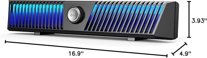 PC Speakers, Smalody Computer Speakers for Desktop Gaming Monitor with Bluetooth/Microphone/Lighting Effect, PC Soundbar for Desktop Wired USB Powered