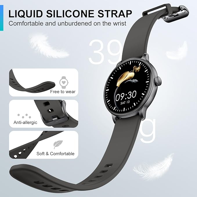 Smart Watch, 1.43'' AMOLED Smart Watches for Men Women (Answer/Make Call), Fitness Tracker with Heart Rate/Sleep Monitor, IP68 Waterproof Activity Tracker, Pedometer for Android iOS