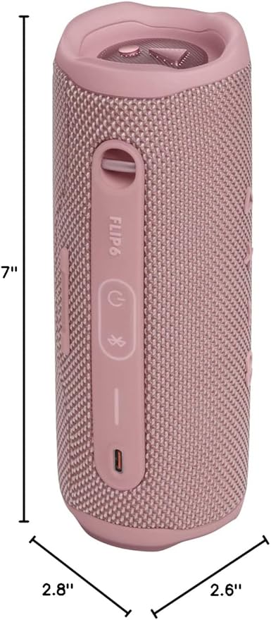 JBL Flip 6, Pink - Waterproof, Portable & Durable Bluetooth Speaker - Up to 12 Hours of Wireless Streaming - Includes Noise-Canceling Speakerphone, Voice Assistant Connect+