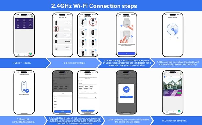 Solar-Powered 1080p Battery Camera, Security Cameras Wireless Outdoor for Home Surveillance, AI Human Detection, Cloud Storage (Sold Separately), 2.4G WiFi Only, Color Night Vision (WiFi)