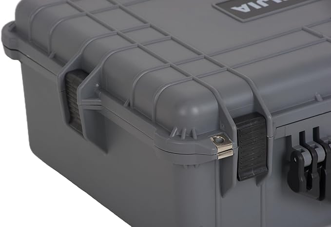 MEIJIA Portable All Weather Waterproof Protective Hard Case,Compact Camera Case with Customizable Fit Foam,Fit Use of Drones,Camera,Equipments,20.62 x16.85x8.11inches(Grey)