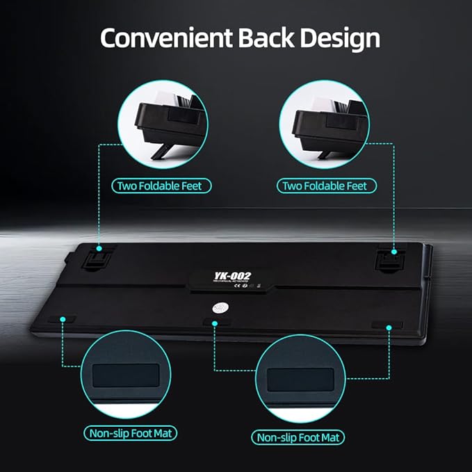 WJX Computer Clicky Keyboard Wired 98 Full Key Compact RGB keyboard with 19 Modes Mechanical Gaming Keyboard for PC & Mac, Hot-Swappable Red Tactile Mechanical Switch, USB-C control PBT Keycaps(Black)