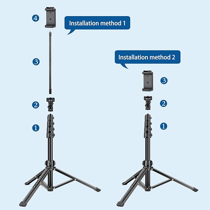 Phone Tripod Stand, 85" Tall Cellphone Tripod for iPhone with Gooseneck Remote, Flexible Portable Phone Stand for Recording, Compatible with iPhone 14 13 12 pro Android Camera