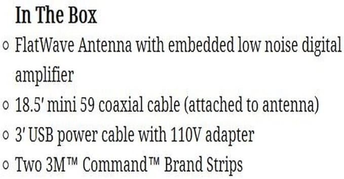 Winegard FL5500A FlatWave Amped Digital HD Indoor TV Antenna – Amplified, 4K & ATSC 3.0 Ready, High-VHF/UHF, 60 Mile Range, Dual Color, 6 ft Cable