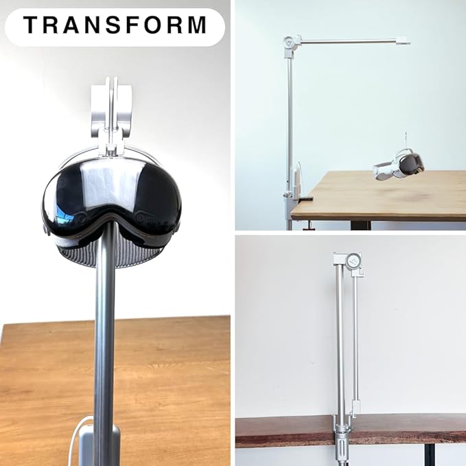 GraviPro – Dynamic Relief Stand for VR Headsets, Compatible with Apple Vision Pro | Adjustable Arm for Face & Neck Pressure, Foldable Support for Long Session