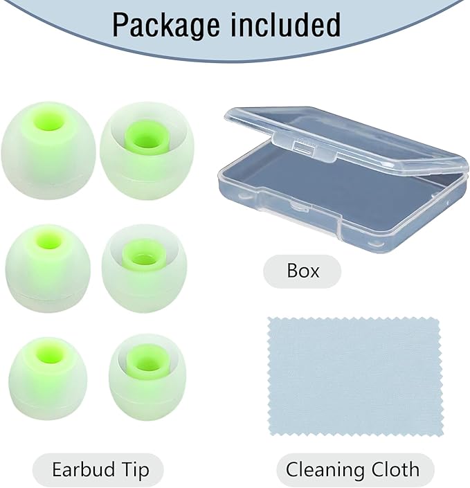 Earbud Replacement Tips Silicone Earbud Tips Earbud Covers Fit for in-Ear Headphones (Inner Hole 3.8mm -5.1mm) Earbud Rubber Tips Eartips 9 Pairs S/M/L