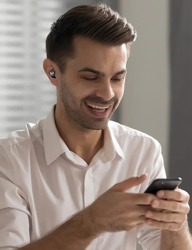 Wireless Earbuds for Small Ears, Touch Control Headset Stereo Sound in-Ear Wireless Headphones, Bluetooth 5.0 Noise Reduction Earphones with Cartoon Blinking Eyes Iron People Charging Case