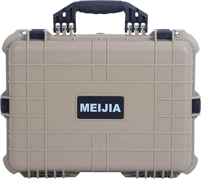 MEIJIA Portable Waterproof Protective Case,Hard Camera Case,Customized Fit Foam Inserted, Elegant Black,Fit for Camera, Equipments, Lens,Drones(Black)