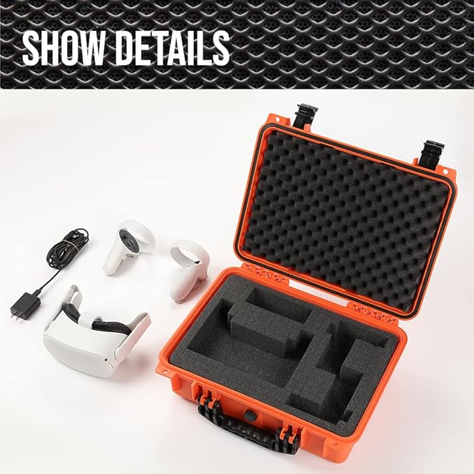 VR Carrying Case Outdoor Portable Storage Box Protector Glasses Bags(Orange)