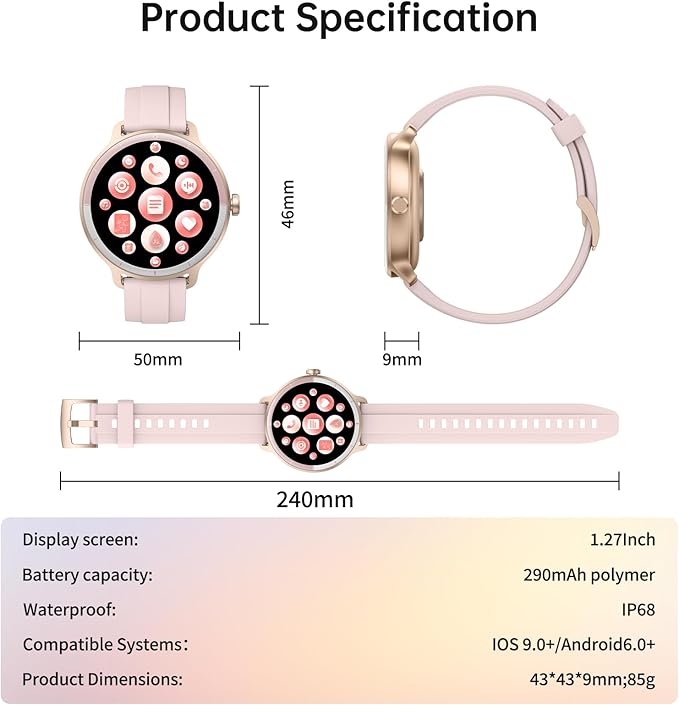 Smart Watch for Men Women(Answer/Make Calls), Smartwatch Built-in AI Voice, 1.27" HD Fitness Tracker with Heart Rate/Sleep/Step/SpO2 Monitor, 100+ Sports Modes, IP68 Waterproof Watch for Android iOS