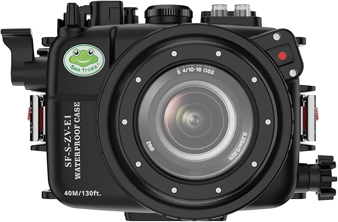 Sea frogs Camera Housing Compatible with Sony ZV-E1 with FE 28-70mm f/3.5-5.6 OSS Lens,Waterproof IPX8 Rated, 40m/130ft Depth Protection Underwater Camera Case, Ideal for Diving, Surfing, Rowing