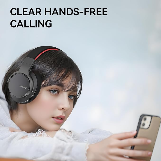AUSDOM Active Noise Cancelling Headphones, Wireless Over Ear Bluetooth Headphones with Deep Bass, Memory Foam Ear Cups, 50H Playtime, Hi-Fi Stereo Audio, 3.5mm Wired Audio Jack, for Travel/Home/Office