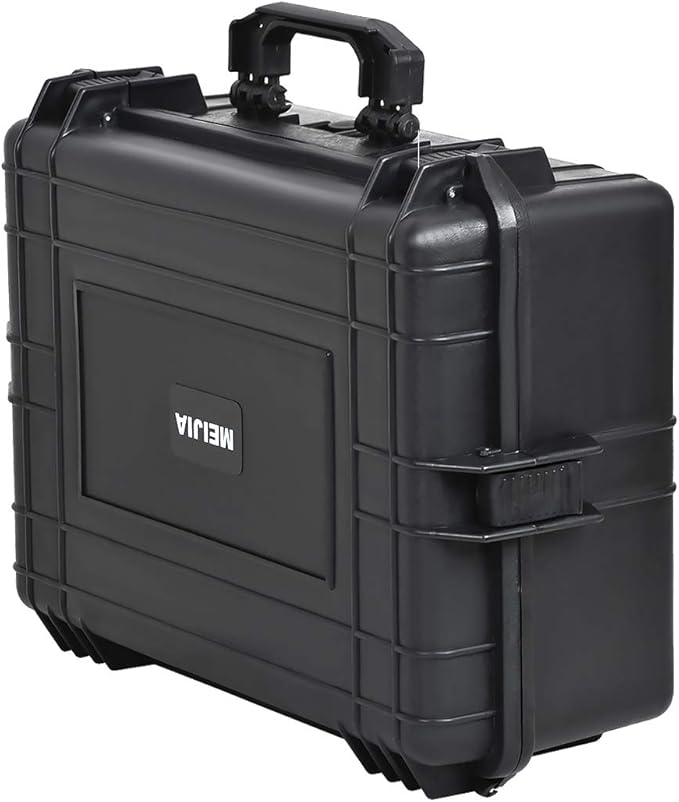 MEIJIA Portable Waterproof Protective Hard Case, Camera Case with Customizable Fit Foam Inserted,Fit Use of Drones,Camera,Equipments, Elegant Black (22.4"X16.73"X8.46")