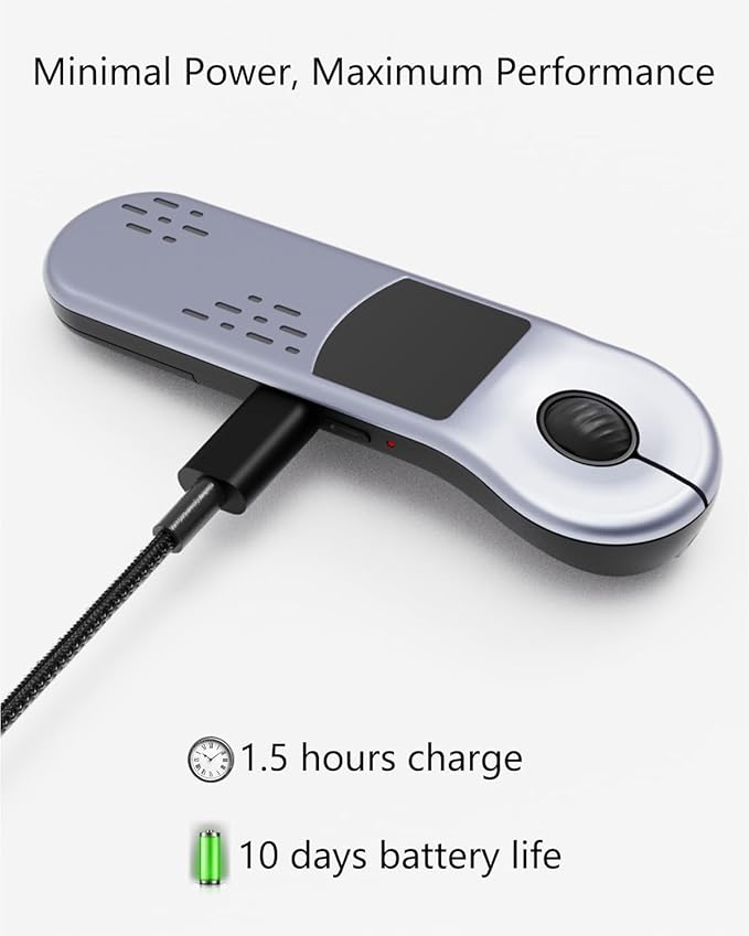 Air Mouse for PC/iOS/Android with Touchpad Rechargeable Wireless Presentation for PPT Pointer Bluetooth 2.4G Remote Control for PowerPoint/Keynote/Tiktok/Camera/Kindle App (Silver)