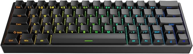 Hyekit Irock ND63 PRO Rapid Trigger Magnetic Switch Gaming Keyboard, 60% 63 Keys Wired Mechanical Keyboard w/Hyper-Fast Actuation, Actuation Point Adjustable, 8K Hz Polling Rate, RGB HotSwap, Black