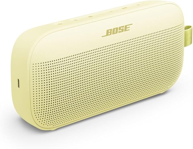 Bose SoundLink Flex Portable Bluetooth Speaker (2nd Gen), Portable Outdoor Speaker with Hi-Fi Audio, Up to 12 Hours Battery Life, Waterproof and Dustproof, Citrus Yellow - Limited Edition Color