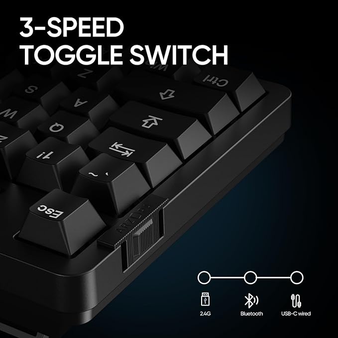 ARZOPA Wireless Mechanical Gaming Keyboard, 87 Keys RGB Backlit Gasket Mount PC Gaming, Compact Hot-Swappable Mechanical Keyboard, Sound Absorbing Pads, Custom Switch-K87