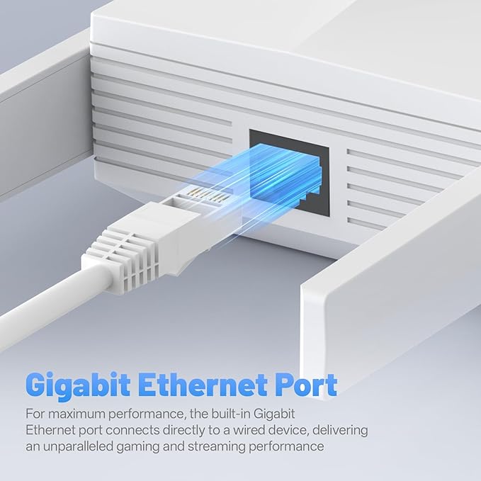 2025 AX3000 WiFi 6 Extender-Dual Band (2.4G/5.8G), WiFi Extender Signal Booster with Gigabit Ethernet Port, Access Point, No Required App, Long Range WiFi Booster, Faster Speed and Easy Setup