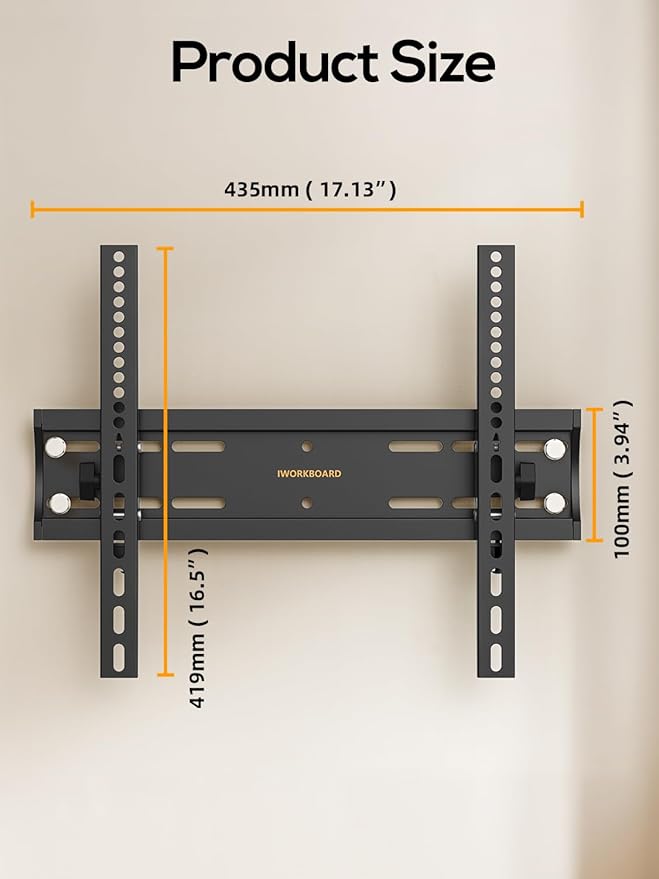40 50 55 inch Tilting TV Wall Mount for 24-65 '' TVs, Low Profile TV Mount, Ultra Slim Wall Mounts TVs Bracket, Max VESA 400x400mm, 99 lbs & 16 inch Studs, Fit Most 32+ 42 43 45 Screen