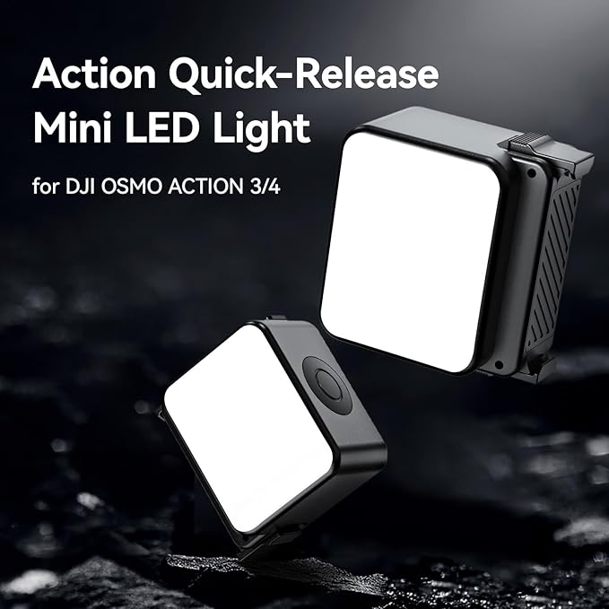 ULANZI LM18 Mini LED Video Light for DJI Pocket 3, 5600K 100Lux Fill Light with Quick AC Mount, 3 Brightness Levels, 500mAh Battery, IPX5 Waterproof, for Action Camera/Pocket 3 Adapter