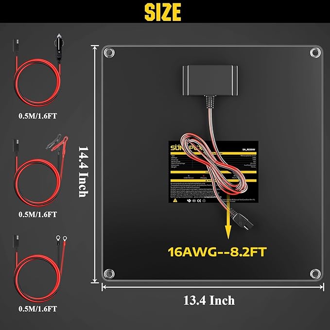 SUNAPEX 20W Flexible Solar Panel with MPPT Charge Controller, Solar Battery Charger Maintainer, 12V Waterproof Solar Trickle Charger for Car, Motorcycle, Boat, Marine, RV, Trailer, Tractor,Truck, etc