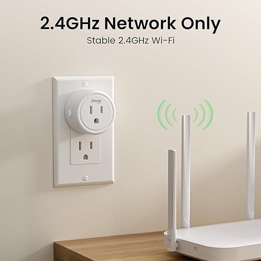 GHome Smart Plug Mini, WiFi Smart Outlet Plug Works with Alexa and Google Home, Timer Outlet with APP Control, 2.4GHz Network Only, No Hub Required, ETL FCC Listed (4 Pack), White