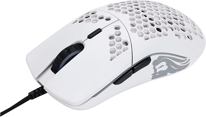 Glorious Model O- (Minus) Compact Wired Gaming Mouse - 58g Superlight Honeycomb Design, RGB, Pixart 3360 Sensor, Ambidextrous, Omron Switches - Matte White
