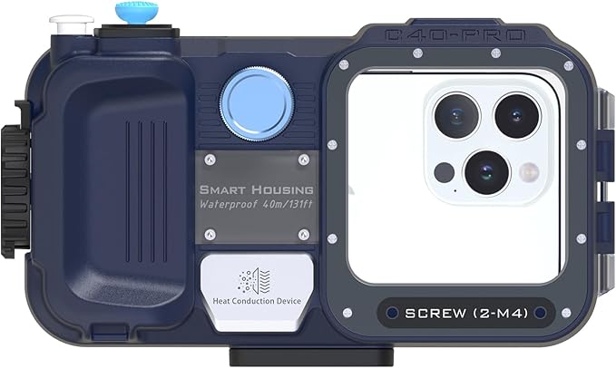 Professional Diving Phone Case, 131FT/40M Underwater Photography Housing, Bluetooth Connection - Button Control, Universal Waterproof Snorkeling Phone case for iPhone and Samsung Android