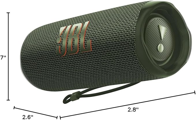 JBL Flip 6 - Portable Bluetooth Speaker, powerful sound and deep bass, IPX7 waterproof, 12 hours of playtime, JBL PartyBoost for multiple speaker pairing for home, outdoor and travel (Green)
