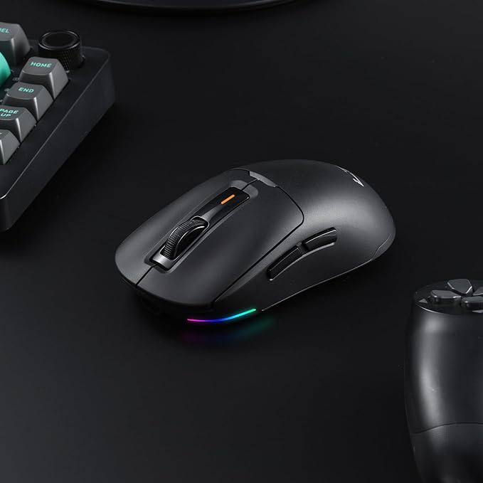 LTC GM024 Tri-Mode Wireless Gaming Mouse, 59g Ultra-Light Ergonomic Gaming Mouse 2.4Ghz/BT/Wired, 6-Level DPI 4800 Max, 1000Hz, 5 Programmable Buttons, Pro Software