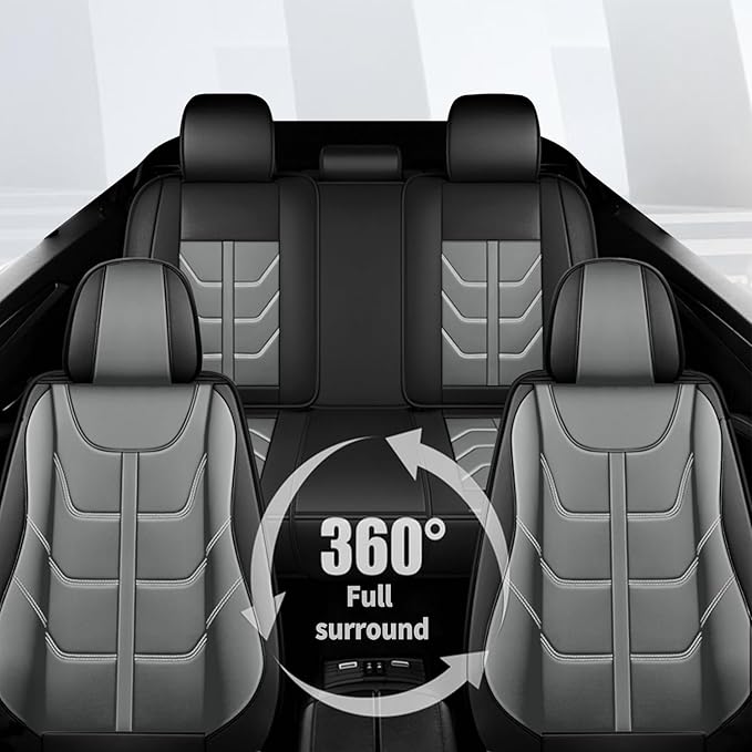 TTX LIGHTING Car Seat Covers Full Set Fit for Kia Sportage 2009-2026 Waterproof Leather 5 Seat Covers Automotive Seat Cushion Seat Protectors with Airbag Compatible (Gray)