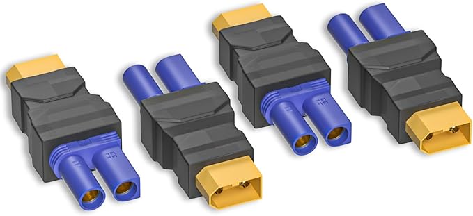 Goupchn XT60 Male to EC5 Female Connector Adapter Wireless Converter 4PCS for RC FPV Drone Car Lipo Battery Charger ESC