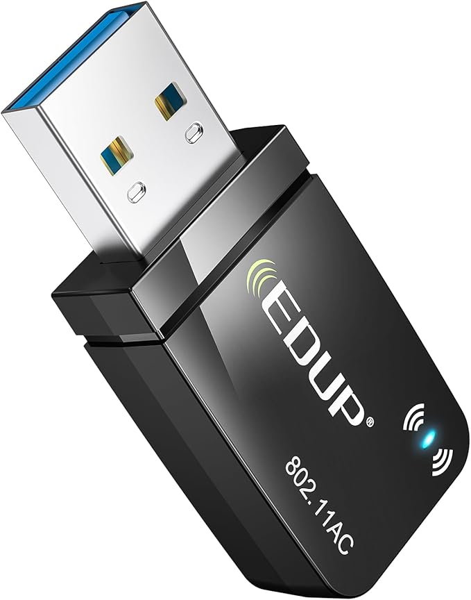 1300Mbps USB 3.0 Wireless WiFi Adapter for PC, USB Wi-Fi Dongle AC Mini Network Adapters 802.11ac 2.4GHz/5GHz Built-in Antenna for Windows 11/10/7/8/8.1/XP Mac OS 10.15 and Below