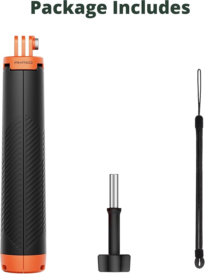 AKASO Floating Selfie Stick Tripod for Gopro Hero 13/12/11/10/ 9/Max/DJI Osmo Action EK7000/Brave 4/Brave 7 LE/Brave 7 Action Camera Handle Mount Accessories