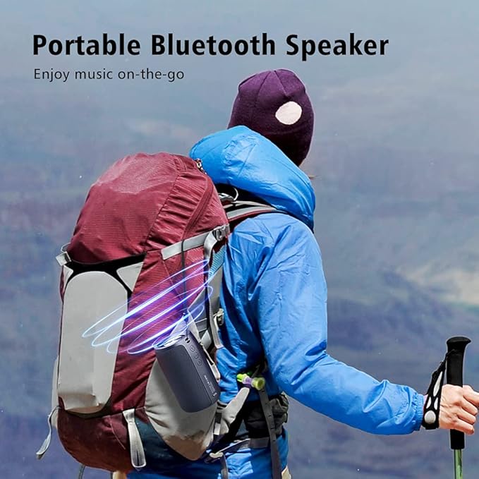 ZEALOT Bluetooth Speaker, Portable Speaker S32,Wireless for Outdoor,IPX5 Waterproof, Bluetooth 5.0, Dual Pairing, USB, TF Card, AUX for Home & Outdoor Travel Hiking Camping Beach (Blue)