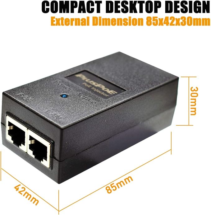 24V Gigabit Passive PoE Injector Adapter 24W for Ubiquiti and Mikroik 24 Volt PoE Devices, Replacement for Ubiquiti POE-24-24W-G, POE-24-12W-G, TP-Link TL-PoE2412G