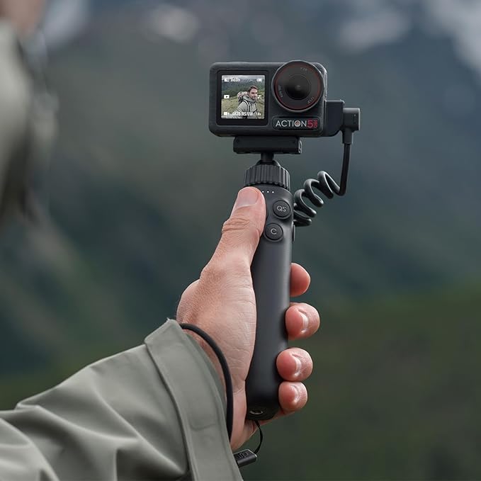 Osmo Action Multifunctional Charging Handle for DJI Osmo Action 5 Pro/4, Black, USB & 3.5mm Audio Jack, Camera Accessory