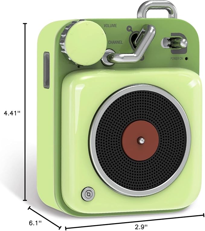 Muzen Mini Bluetooth Speaker, Button Small Cute Portable Metal Retro Wireless Speaker with Loud Volume Great Sound and Portable Lanyard & Gift Bag for Office Classic Vintage Decor