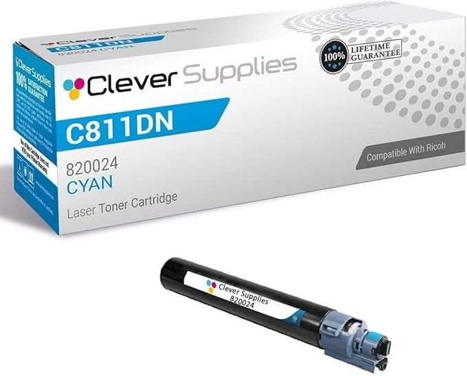CS Replacement Toner Cartridge Compatible with Ricoh C811DN 820024 Cyan Color Laser Aficio SP C811DN Aficio SP C811DNHA Aficio SP C811DN-T2 Aficio SP C811DN-T3 Aficio SP C811DN-DL Cyan