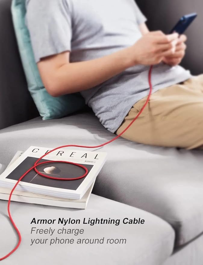 USB to Lightning Cable 6FT, 3Pack iPhone Charger Fast Charging, Heavy Duty iPhone Cables Braided Fast iPhone Charging Cord Compatible with iPhone 14 13 12 11 Pro Max XR XS X 8 7 6 Plus iPad and More