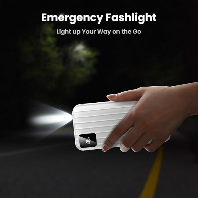 Portable Charger 50000mAh Power Bank with 2 Built-in Cable,22.5W Fast Charging External Battery Pack,LED Display USB-C Portable Cell Phone Charger for iPhone 16/15/14/13 Pro,Android,Samsung Galaxy,Etc