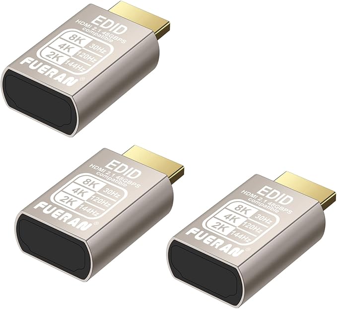 4K 120Hz HDMI 2.1 Dummy Plug,Virtual Display Emulator,displayport Dummy Plug 4k 120hz,Headless Ghost Display Adapter,8K EDID Monitor 3840x2160@120HZ (8K-30Hz-3P)