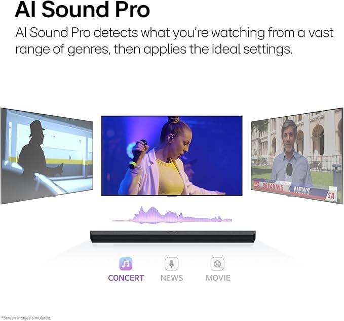 LG S80TR 5.1.3 ch. OLED evo TV Matching Home Theater Soundbar with Rear Surround Speakers and Wireless Subwoofer, Wow Orchestra, Dolby Atmos, WOWCAST Built-in (2024 Model)