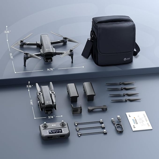 Holy Stone HS600D Drone with 8K Camera for Adults, 3-Axis Gimbal, 4K/30fps Video, 48MP Image, 80-Min Flight Time with 2 Batteries,20000ft FPV Transmission Professional Drone,Auto Return,Beginner Mode
