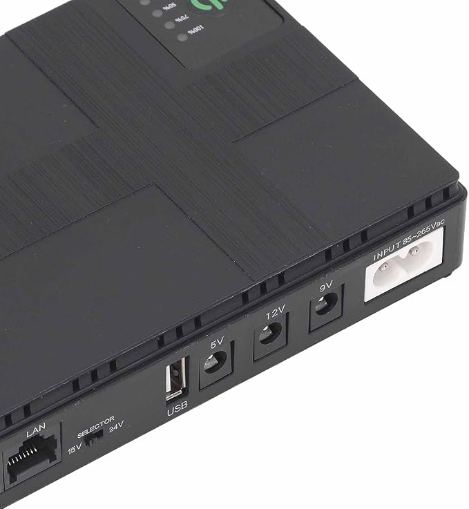 10400mAh POE UPS Battery Backup Power Supply 5V 9V 12V 2A Mini Uninterruptible 85V to 265V (US Plug)