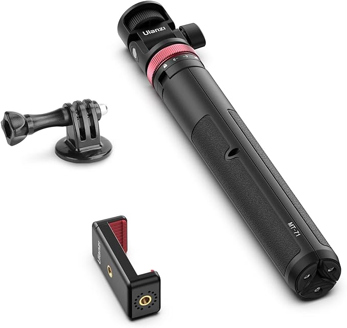 ULANZI MT-71 57.48 inch Extendable Selfie Stick, Phone Tripod for Go P-r-o w Smartphone Clamp Extension Pole, Compatible with DJI OSMO 360/OSMO Pocket 3/Insta 360 x 5/Sony/Canon/Nikon/Fuji Cameras